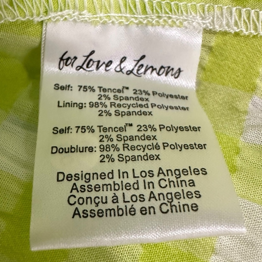 For Love & Lemons Maureen Midi Dress Size Small Neon Green Gingham Cut Out NWT - Picture 14 of 15